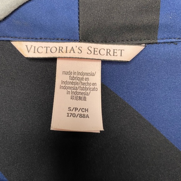 Victoria's Secret Black and Blue Stripe Satin
Romper Size Small - Picture 9 of 9